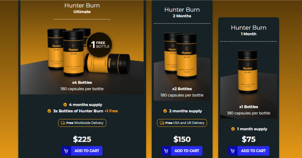 Hunter Burn Pricing plan 