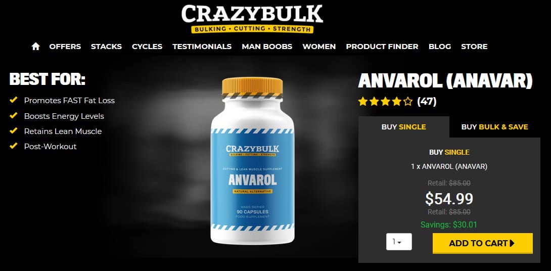 CrazyBulk Anvarol Pricing