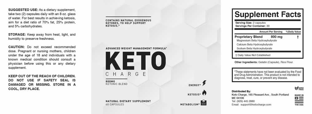 KetoCharge Ingredients