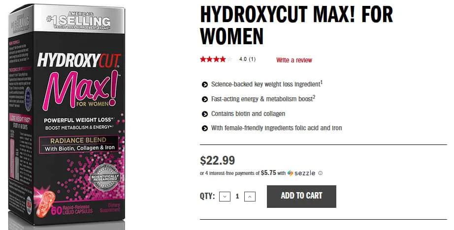 Hydroxycut Max Pricing