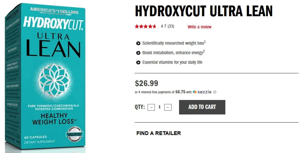 Hydroxycut Ultra Lean Pricing