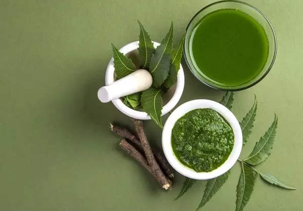 Natural Treatment with Neem leaves